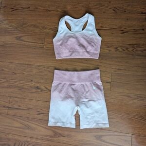 Women's Pink and White Sports Bra